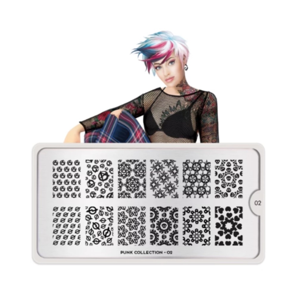 MoYou london punk collection nail art plate skulls anarchy NWT